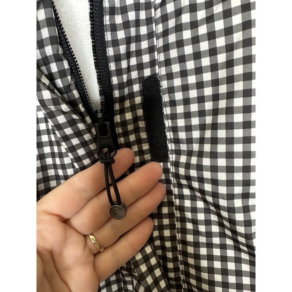 Talbots Active Line Gingham Terry Cloth Lined Vest Size Large Zip Close Pockets - Picture 5 of 8